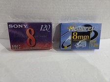 Lot of 2 Sony Video8 120min  Memorex 8mm MP120 New Sealed Camcorder Tapes