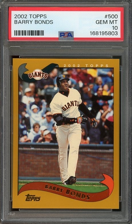 2002 Topps #500 Barry Bonds GEM-MT PSA 10 San Francisco Giants 5803