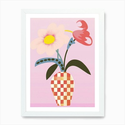Paradiesvogel Blumenvase 1 Kunst gerahmt Wandbild Poster Leinwanddruck Bild