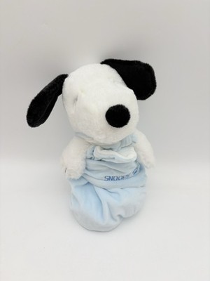 Snoopy Plush Baby Blanket Blue Swaddle Set Charlie Brown Puppy Peanut 10 