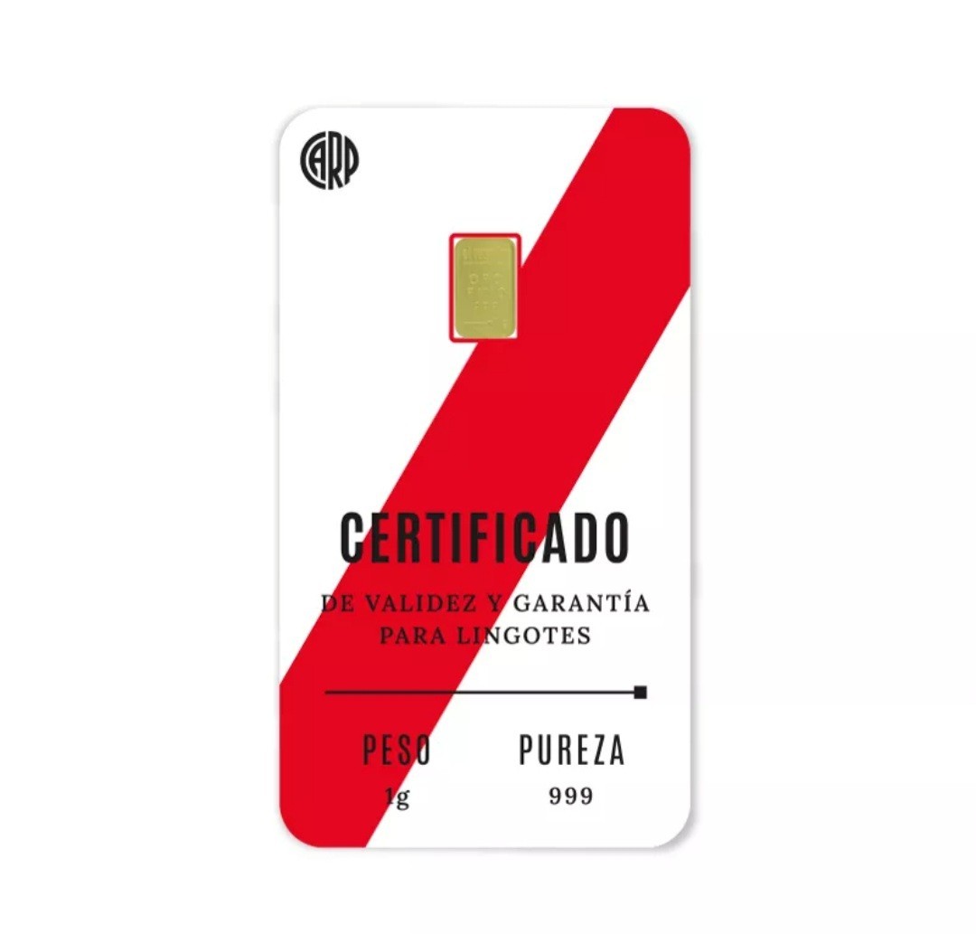 Lingote limitado de fútbol millonario argentino CARP RIVER PLATE 1/999