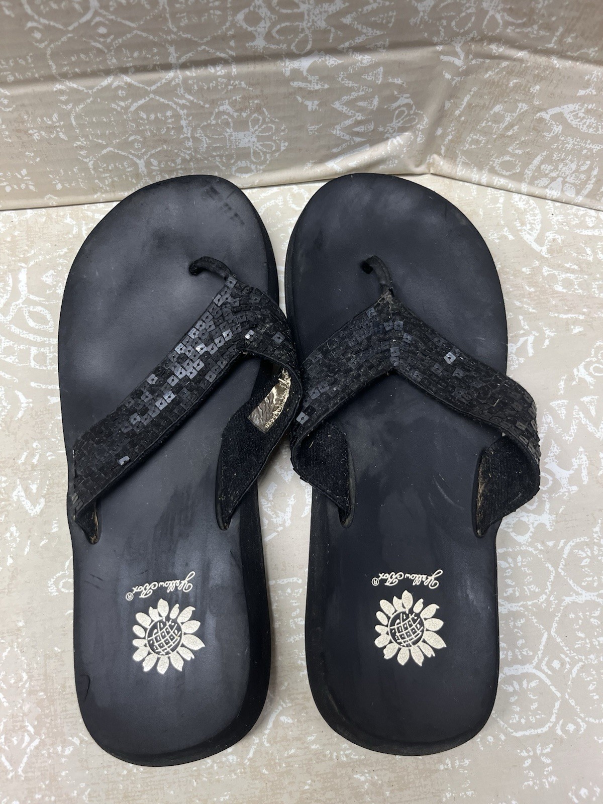 APL Infradito donna Yellow Box 7 5 classico nero con paillettes