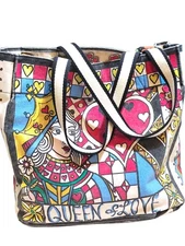 Brighton Cotton Blend Canvas Tote Bag “Queen Of Love” 14x14 Inches 