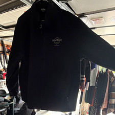 Hard Rock Men’s Black Full Zip Jacket Stand-Up Collar Embroidered Logo L