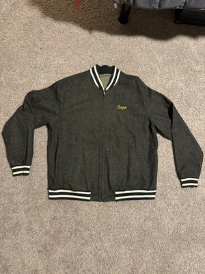 BAPE A Bathing Ape Denim Varsity Jacket Ape Shall Never Kill Ape Gray XL Japan