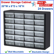Akro-Mils 24-Drawer Plastic Drawer Storage Cabinet for Garage Organization,Black
