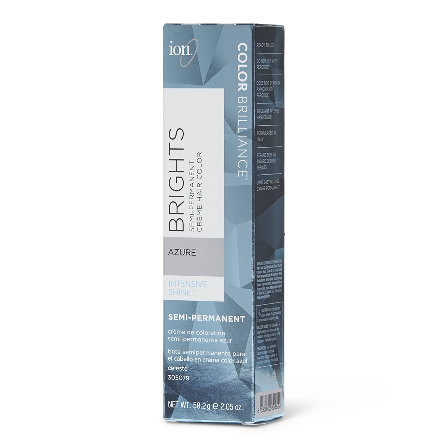 Ion Blue Azure  Hair Dye Semi- Permanent Brights Cr&egrave;me Hair Color Teal