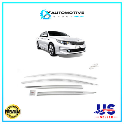 for KIA Optima 2016-2019 Chrome Window Vent Visor Rain Guards Deflectors 3M TAPE