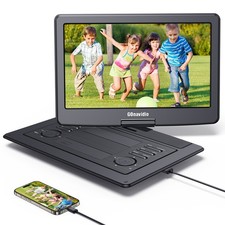 19" Portable DVD Player 16" HD Screen 6 Hours Rechargeable Battery USB HDMI IN