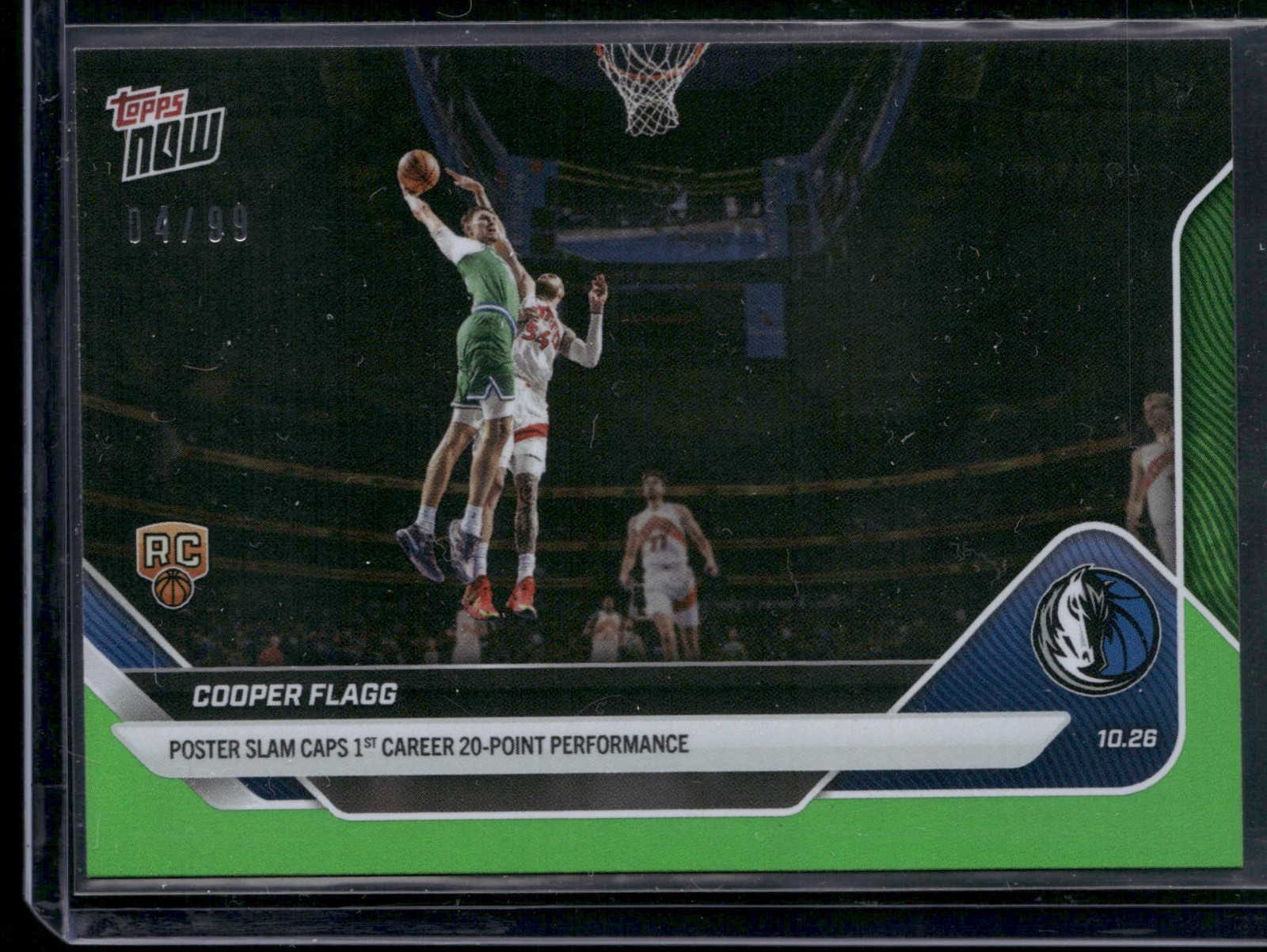 2025 Topps Now 28 Cooper Flagg RC Green /99 Mavericks