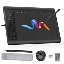 Drawing Tablet 10x6 Inch, 8192 Pressure Levels Battery-Free Pen 12