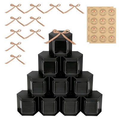 10 Stück Kuchendosen eckig 2,76 x 2,76 x 2,76\'' für Gebäck, schwarz