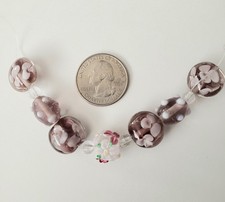 Lampwork Beautiful Bumpy Glass Beads Lot Of 7 PC A22 