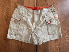 Vintage Abercrombie Girls Cargo Shorts, Size 12, Beige with Orange Trim