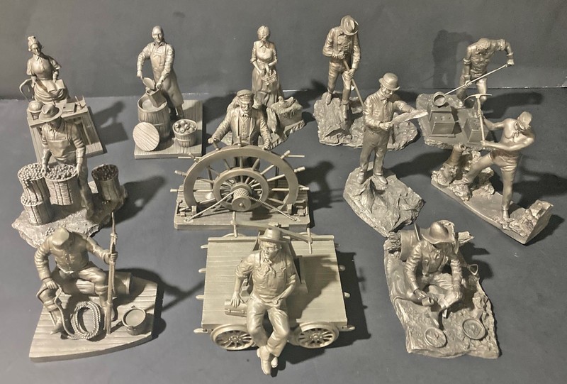 Ron Hinote 1977/1978 Franklin Mint Fine Pewter American Life Figurines Set of 12