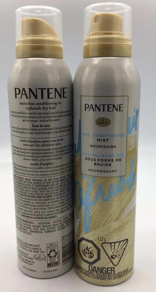 2pk Pantene Dry Conditioner Mist Nourishing Waterless Anti Frizz Hydrating 3.9oz - Image 2 of 2