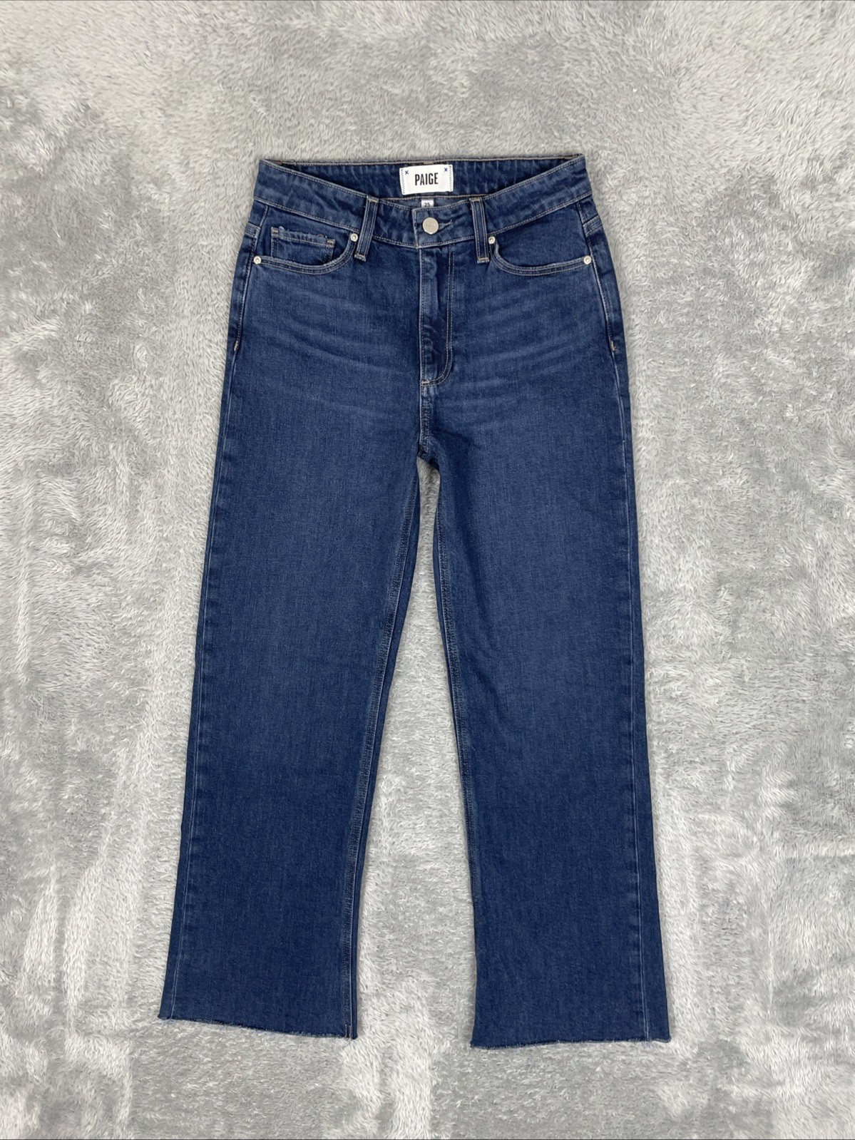 Paige Jeans Women's 25 Blue Leenah Ankle High Rise Trouser Leg Flex Pants Preppy