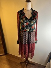 Bohemian Floral Long Sleeve Tiered Dress