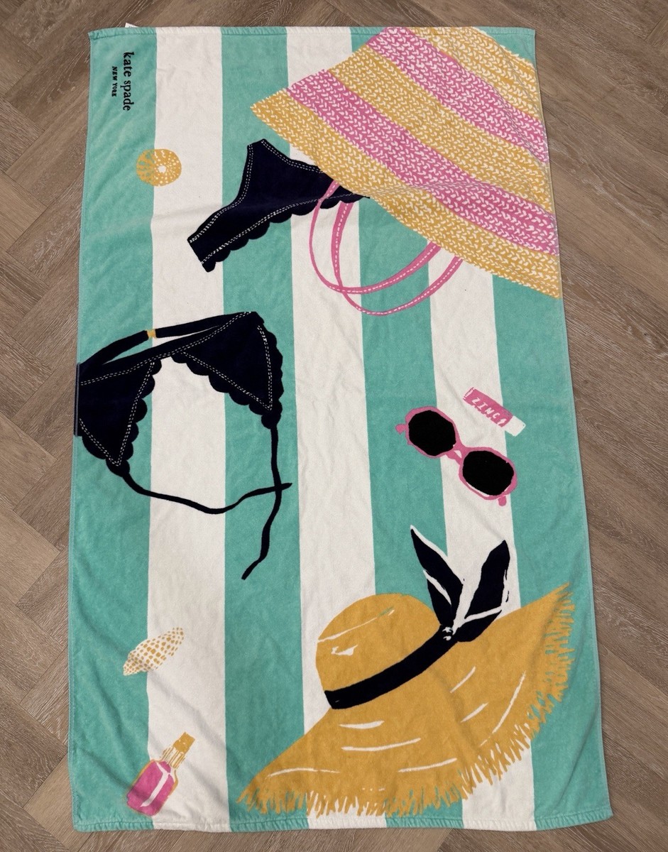 Kate Spade New York Beach Towel Summer Swim Pool Graphic Striped