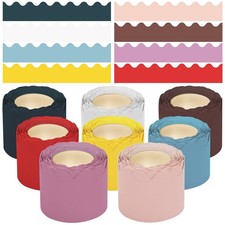 8 Rolls 262.5 ft Colorful Bulletin Board Borders Scalloped Classroom Borders ...