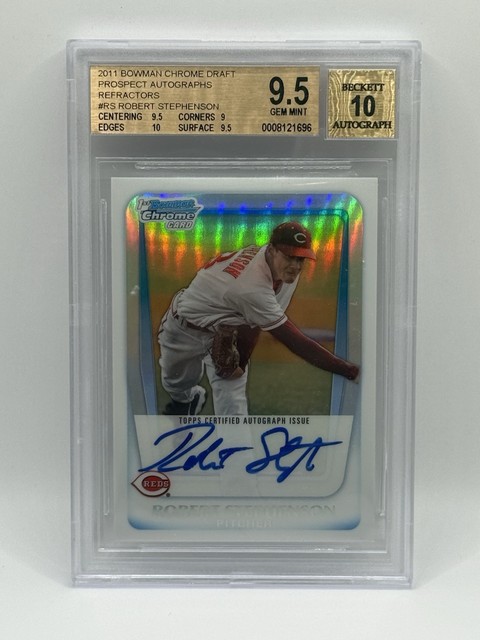 2011 Bowman Draft Chrome Prospects Refractor /500 Robert Stephenson BGS 9.5 Auto