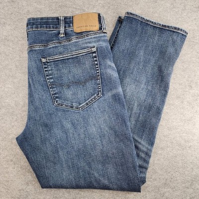 American Eagle 40x32 | AirFlex+ Slim Straight Jeans Blue Denim Faded Whiskered
