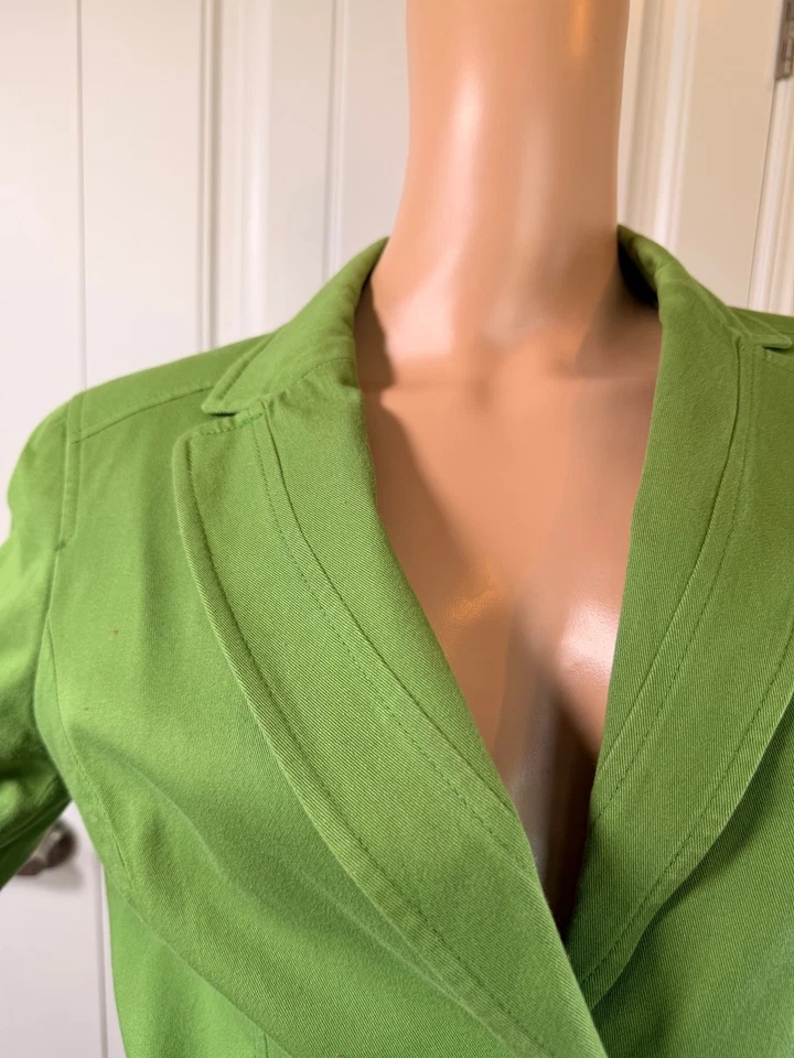 Chaqueta Blazer Para Mujer Nine West Verde con Cinturón Talla 8 Elegante Corogore Oficina de Negocios Foto 3 de 4