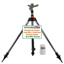Pulsating Lawn Sprinkler on Tripod 90cm Adjustable Impact Sprayer 450m² Garden