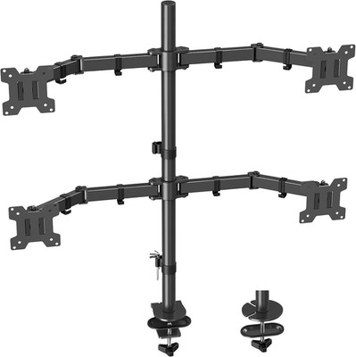 Quad Monitor Stand, 4 Monitor Mount for 13 to 32 Inch Computer Screens, Hold up