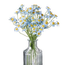 Small Artificial Blue Daisy Flowers - 2 Bouquet/12Pcs 10 Inch Fake Daisies