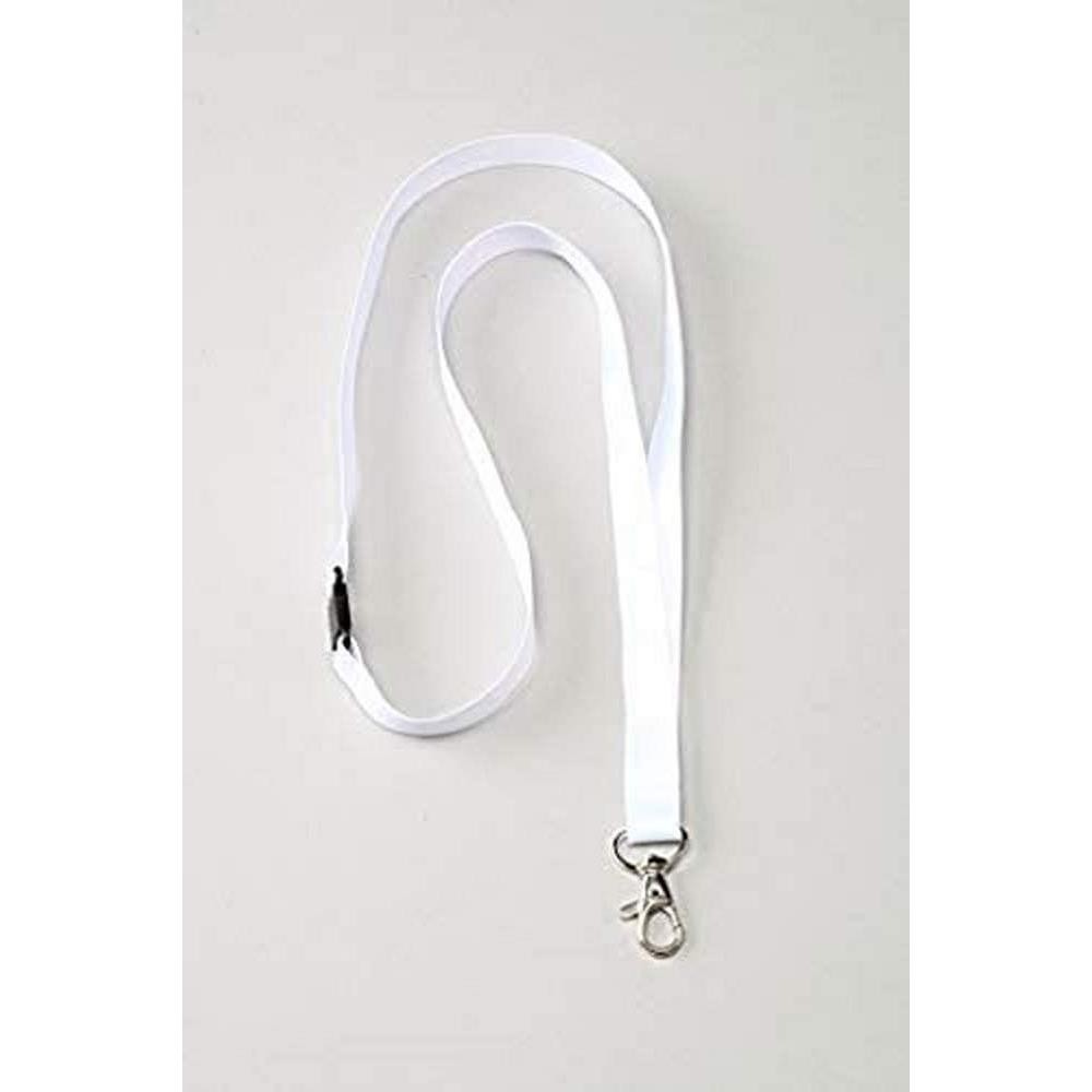 Avery 10 tours de cou blancs haut de gamme 44 cm x 1,5 cm en tissu plat