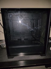 Black Desktop PC Computer Tower Case with Side Window Panel, Black PC Case