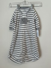 Carter's Elephant Gray White Stripes Zippered Baby Soft Sleep Sack 3-6 Months