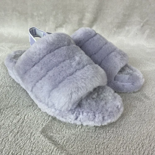UGG Fluff Yeah ciabatte da donna slide 10 viola chiaro pelle di pecora plateau sandalo