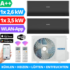 Klimaanlage Multi Split 2 Innenger&auml;te 2,6kW + 3,5kW Wand Klimager&auml;t Inverter A++