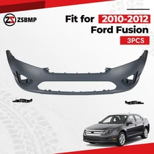 For 2010-2012 Ford Fusion Front Bumper Cover Kit Primed Brackets AE5Z17D957BAPTM