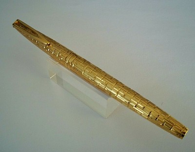 Stylo Plume Waterman Modèle CF - Motif Crocodile, Corps Or Plaqué, Occasion Parfait