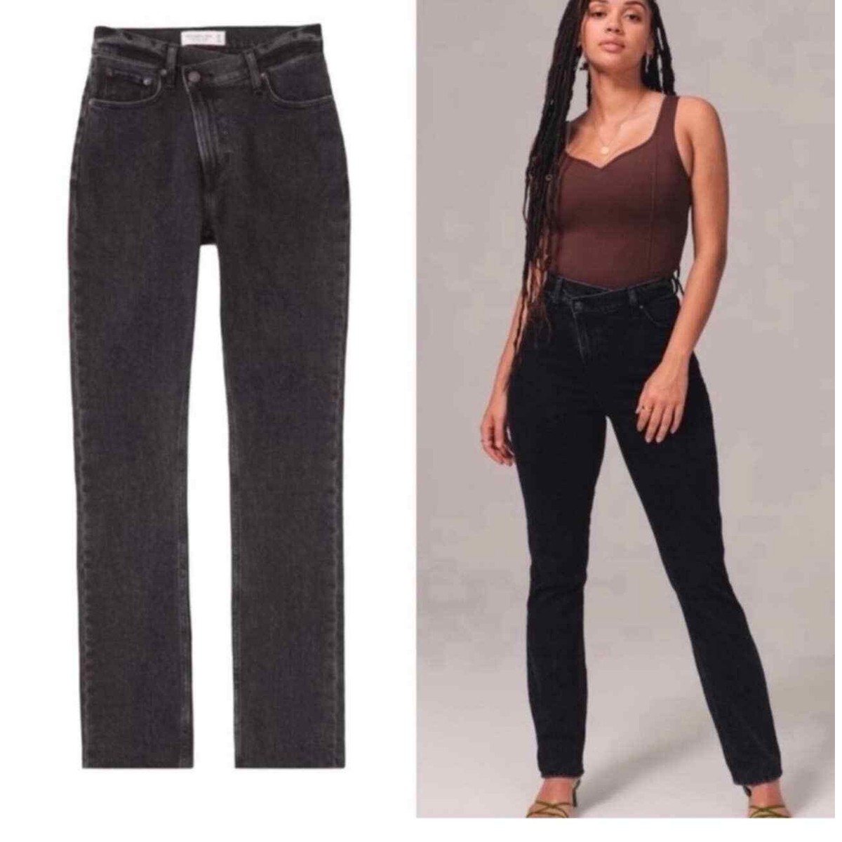 Abercrombie & Fitch ブラックデニム 26 Abercrombie & Fitch The 90s Slim Straight Ultra Rise Black