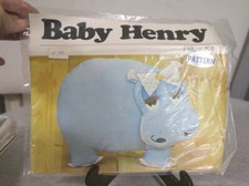 NEW Vintage 1980 Flying Fingers Baby Henry Hippo Pillow Pattern Kit USA Made