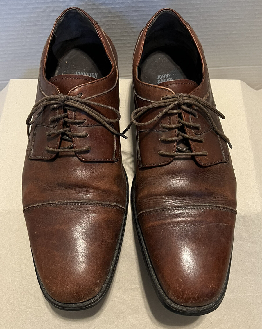 SAOLA Scarpe Johnston Murphy uomo 10 5 M MXC4 sistema impermeabile marrone pelle di pecora punta cappuccio