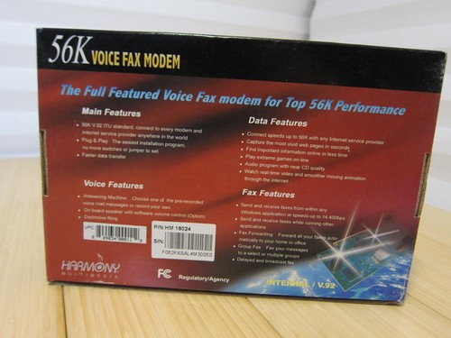 NOS Harmony Multimedia 56K Voice Fax v.92 Modem (PN: HM18024) - 第 9/10 張圖片