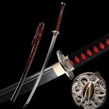Real Hamon Razor Sharp Clay Tempered T10 Steel Japanese Samurai Katana Sword