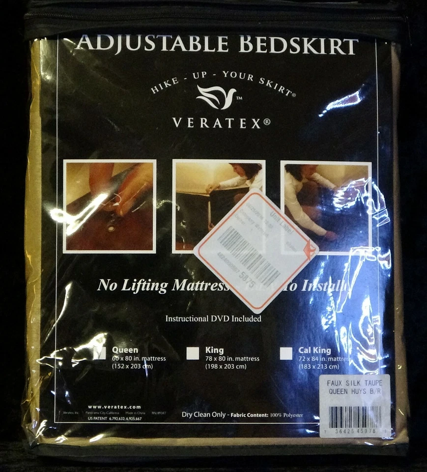Falda de cama tamaño queen topo veratex caminata-tu falda / ajustable Foto 2 de 3