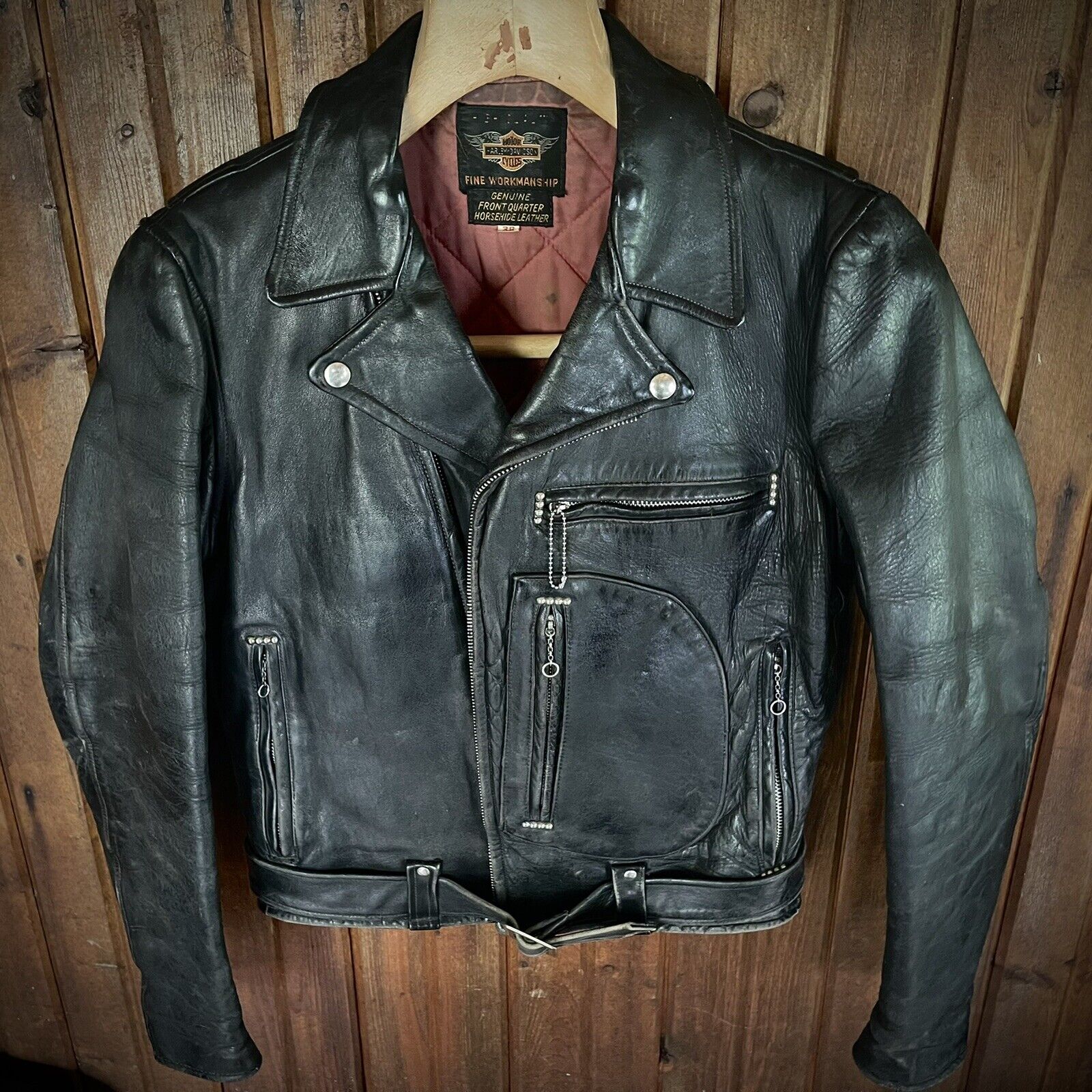 50s Harley Davidson Cycle Champ Horsehide Leather Jac… - Gem