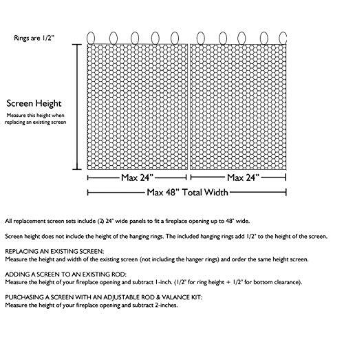 GOODPONDVIEW Fireplace Mesh Screen Curtain 18" High X 24" Inch Width X - View #5