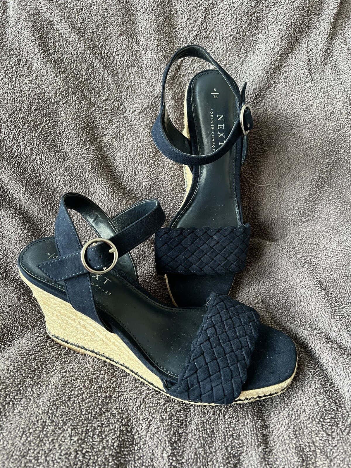 Next Forever Navy Sandals Size 5 eBay