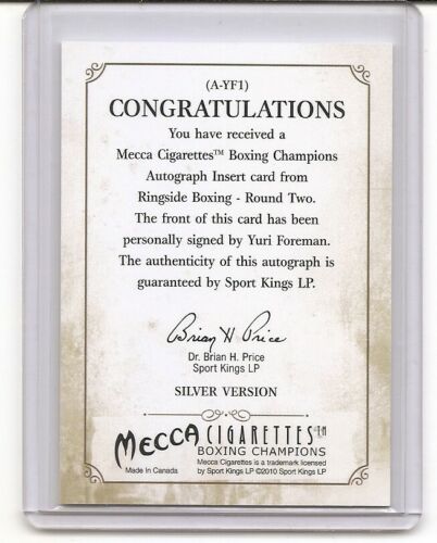 2011 Ringside Round Two Yuri Foreman On-Card Auto #A-YF1 Silver Version - Picture 2 of 2
