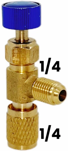Refrigerant Service Charging Shut off Adapter Flow Control Valve HVAC 1/4