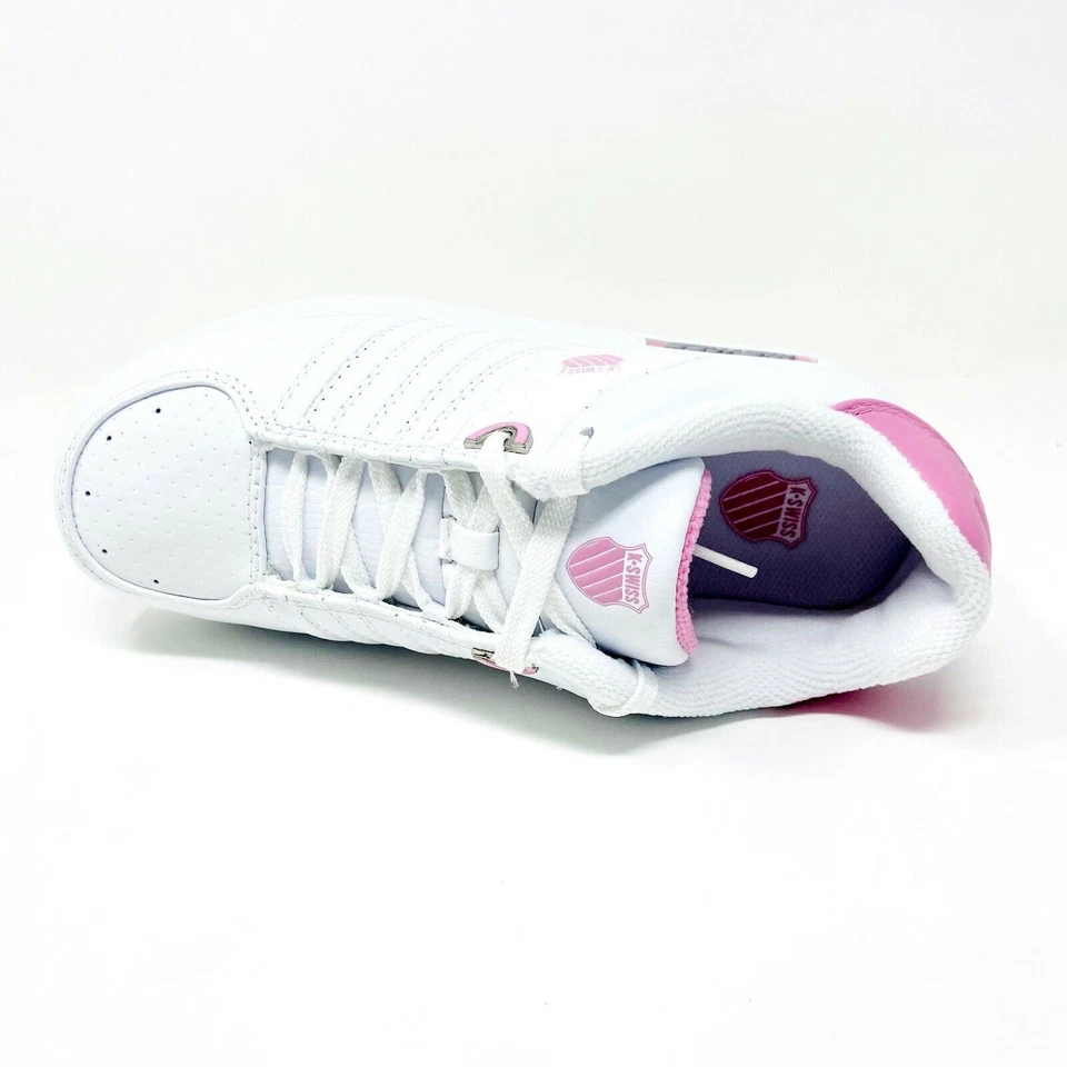 K-Swiss Wolert Blanco Burbuja Goma Rosa Niñas Niños Informales Zapatos Tenis 51376136 Foto 4 de 4