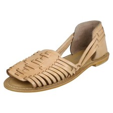 Ladies Leather Collection Flat Weave 'Sandals'